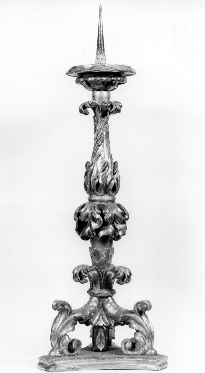 candelabro, serie - bottega senese (primo quarto sec. XVIII)