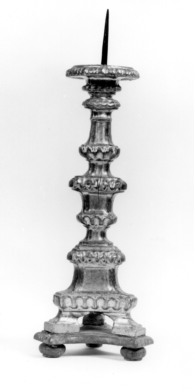 candelabro, serie - bottega senese (fine/inizio secc. XVII/ XIX)