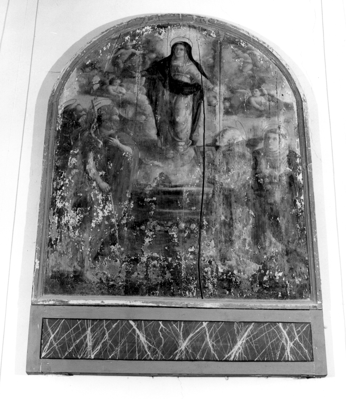Assunzione di Maria Vergine tra i Santi Giovanni, Francesco, Bernardino e Caterina da Siena (dipinto) - ambito senese (seconda metà sec. XVI)