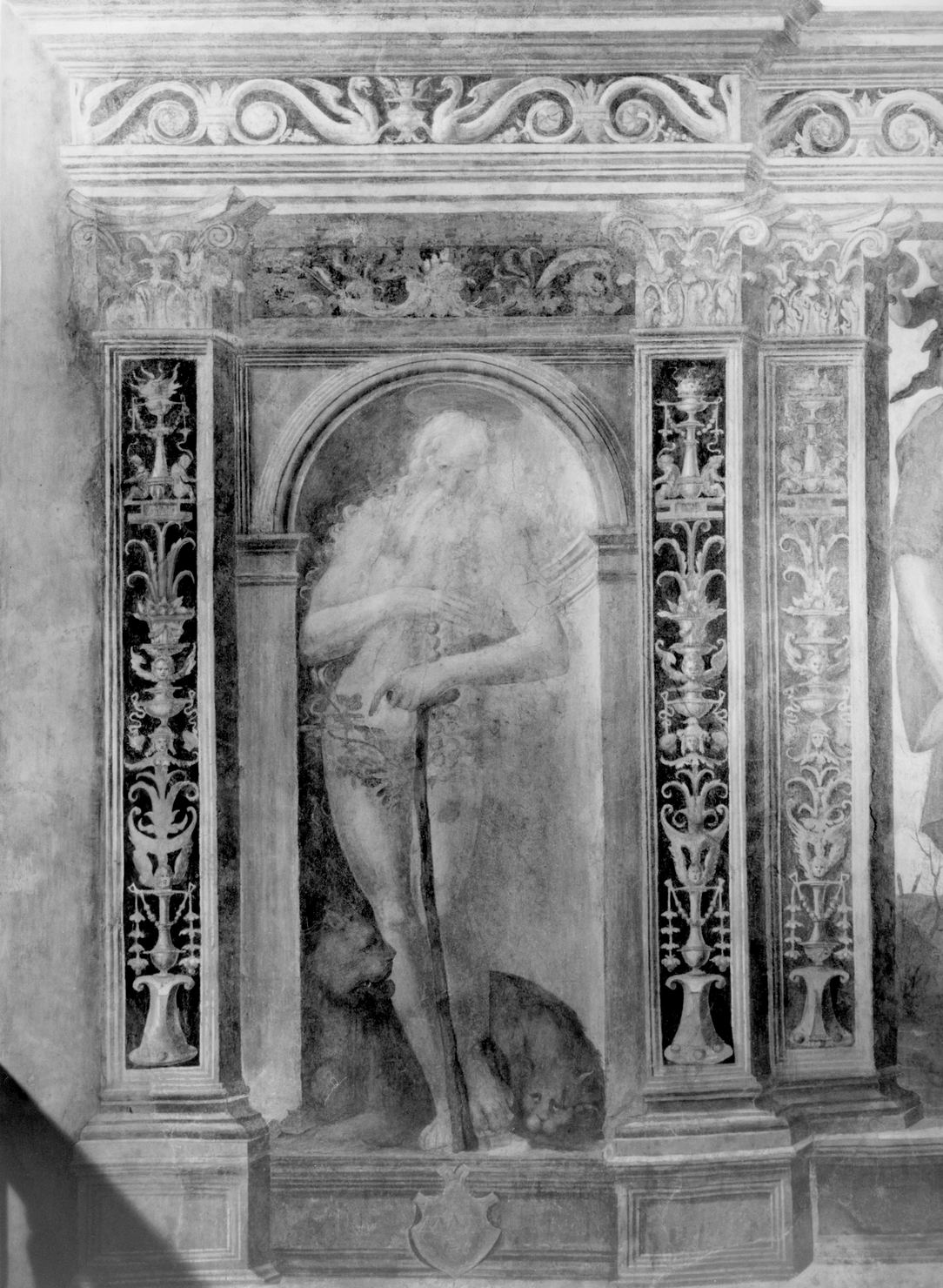 Madonna con Bambino, Sant'Onofrio, San Cristoforo, Sant'Agata e San Martino (dipinto) di Giorgio di Giovanni detto Giorgio da Siena (secondo quarto sec. XVI)