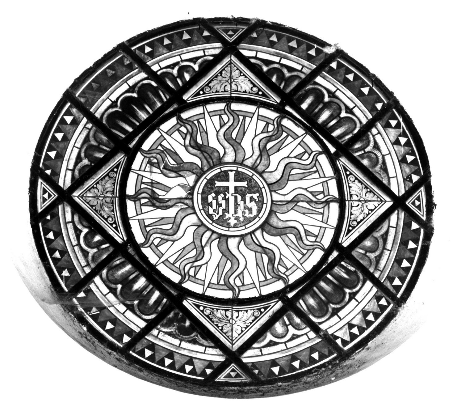 monogramma cristologico (vetrata) - bottega toscana (sec. XX)