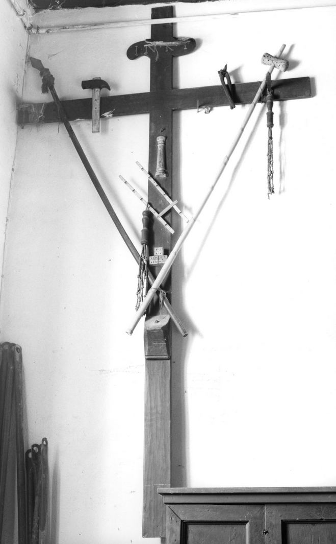 simboli della passione (croce processionale) - bottega toscana (sec. XIX)