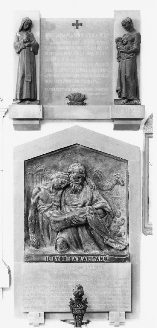 il buon Samaritano, parabola del buon samaritano (monumento funebre) di Corsini Fulvio (sec. XX)