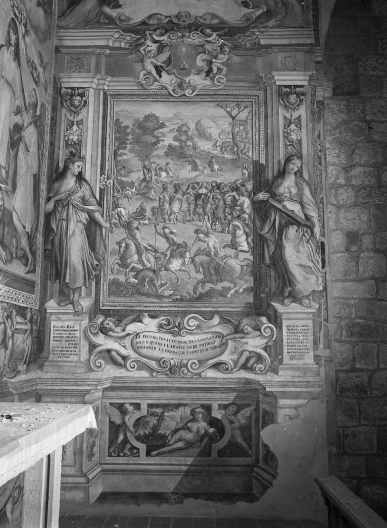 caccia al cinghiale (dipinto) di Nasini Francesco (attribuito) (terzo quarto sec. XVII)