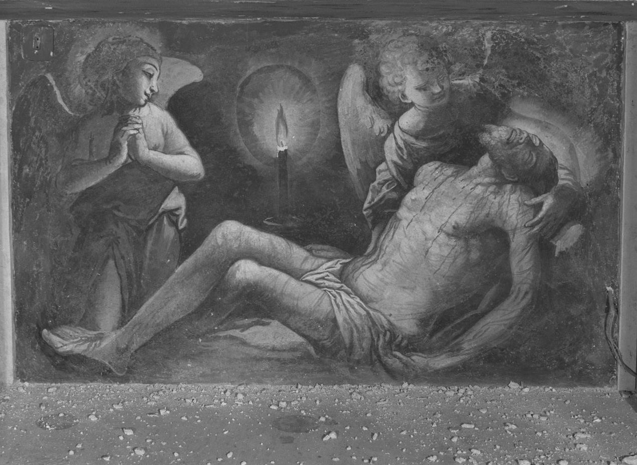 Cristo compianto dagli angeli (dipinto) di Nasini Francesco (attribuito) (terzo quarto sec. XVII)