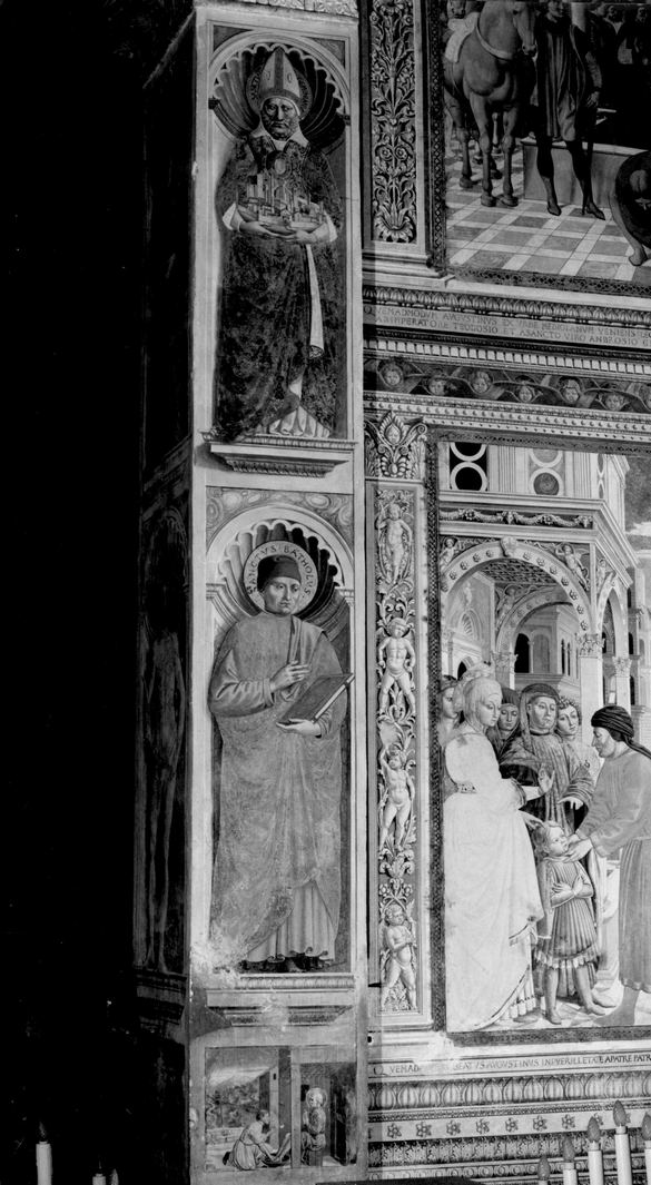 San Gimignano, il beato Bartolo e un episodio della vita del beato (dipinto) di Benozzo di Lese detto Benozzo Gozzoli (attribuito) (sec. XV)