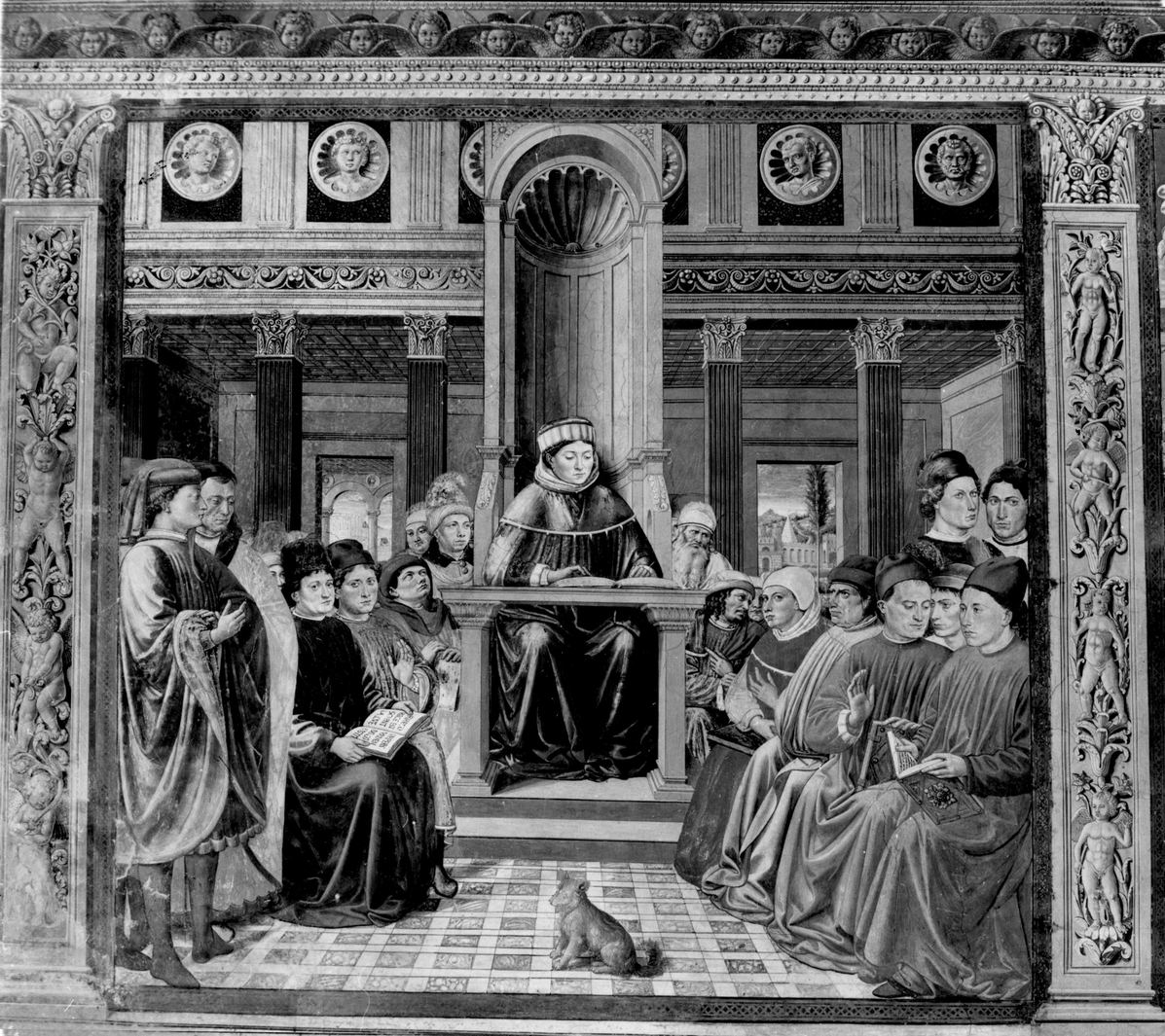 Sant'Agostino legge retorica e filosofia (dipinto) di Benozzo di Lese detto Benozzo Gozzoli (attribuito) (sec. XV)
