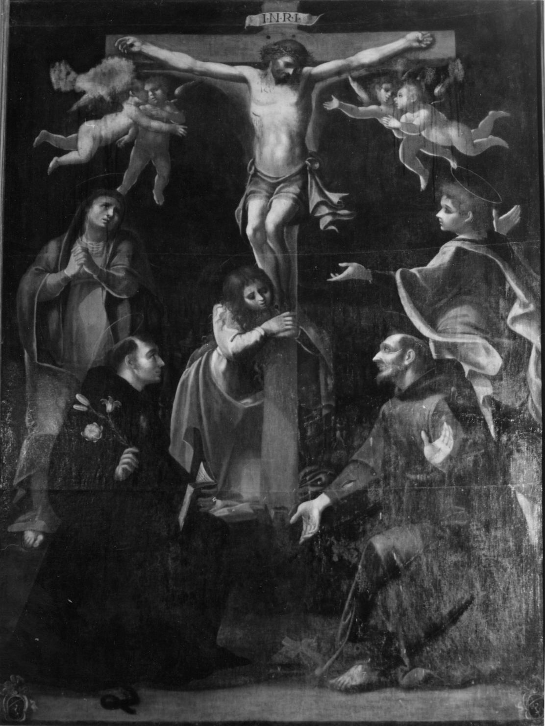 Cristo crocifisso con Santi (pala d'altare) - ambito senese (prima metà sec. XVII)