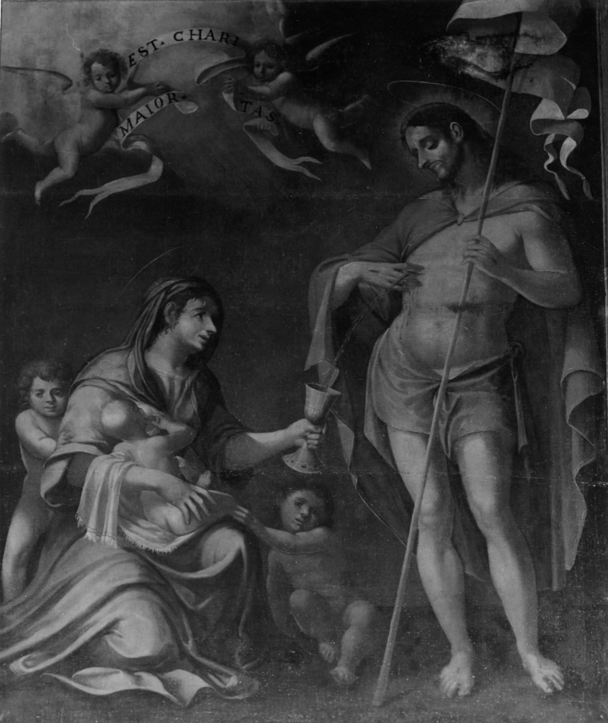 Cristo risorto mostra le sue piaghe agli apostoli (dipinto) - ambito senese (prima metà sec. XVII)
