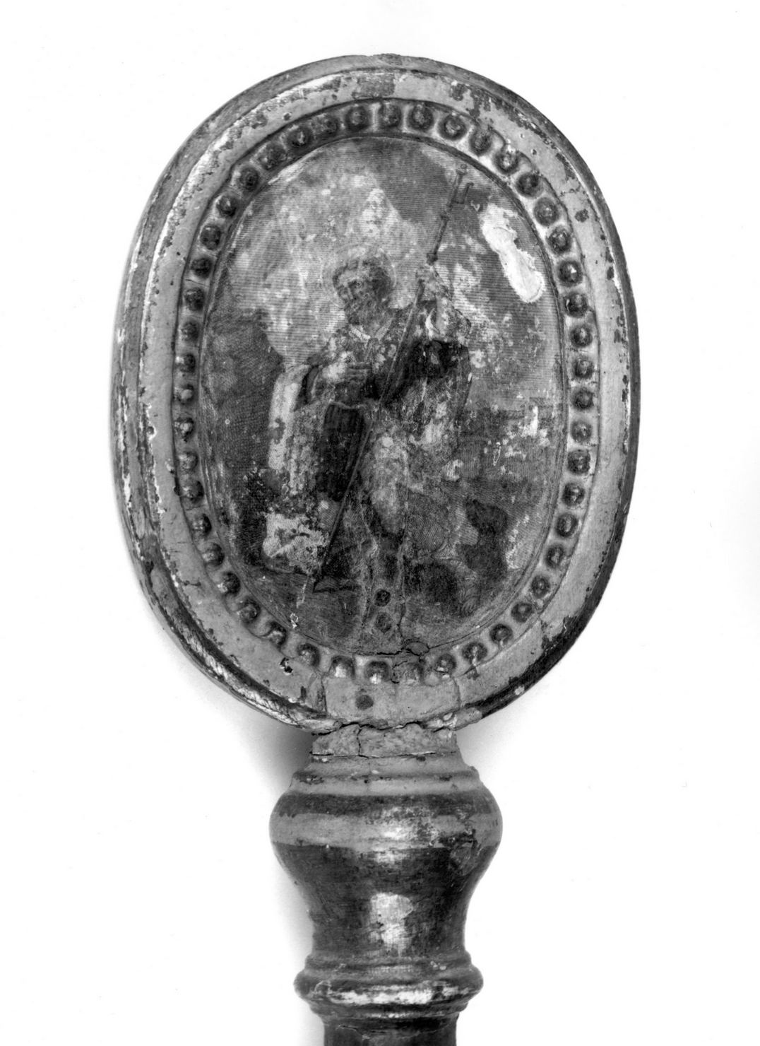 Madonna del Rosario/ San Rocco (emblema di confraternita, serie) - bottega toscana (prima metà sec. XIX)