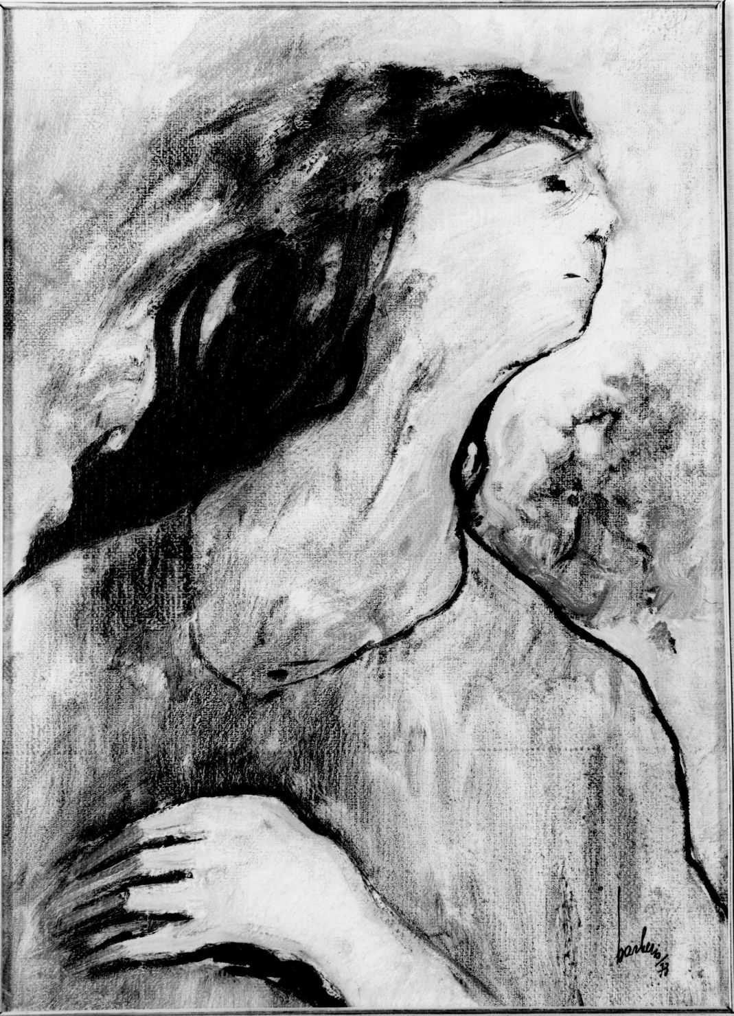Ritratto di giovinetta, ritratto di donna (dipinto) di Barberio Vincenzo D (sec. XX)