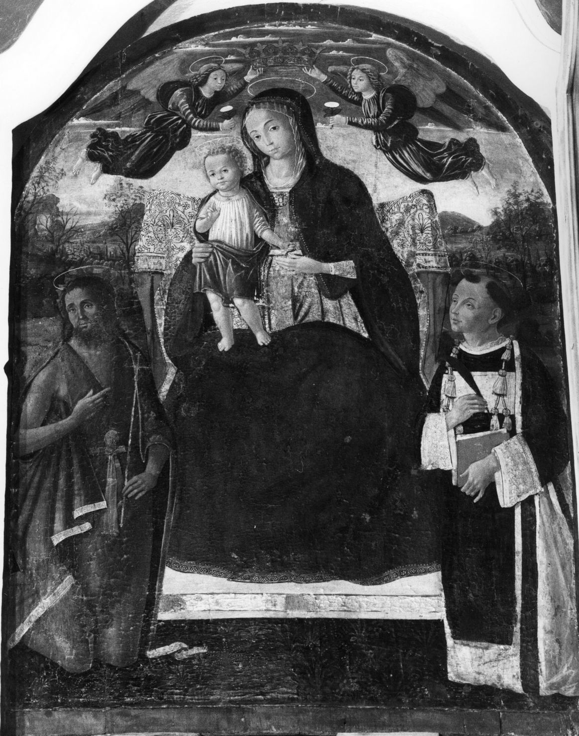 Madonna con Bambino e Santi (dipinto, elemento d'insieme) di Fungai Bernardino (fine/inizio secc. XV/ XVI)