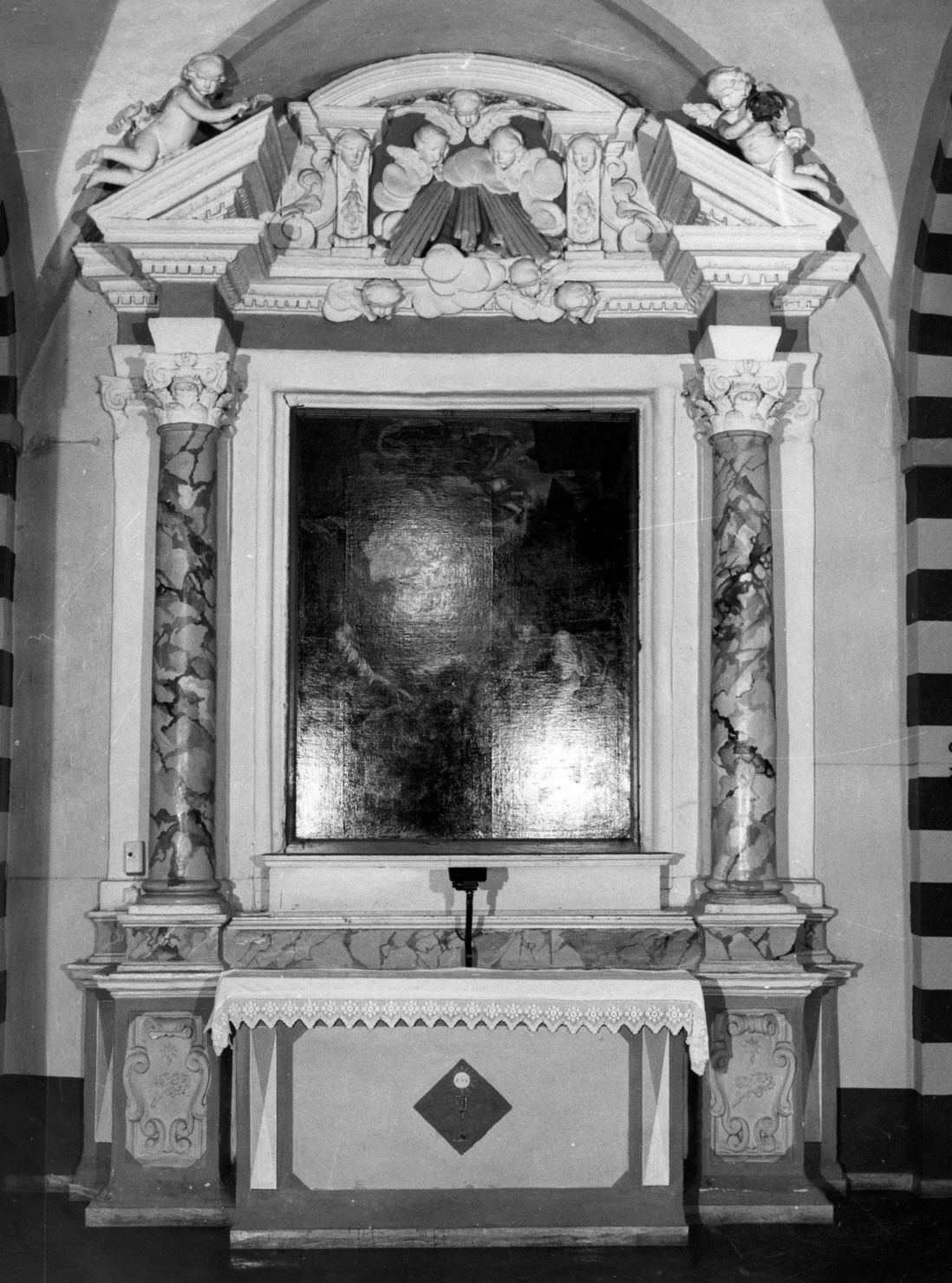 altare, elemento d'insieme - bottega amiatina (sec. XVII)