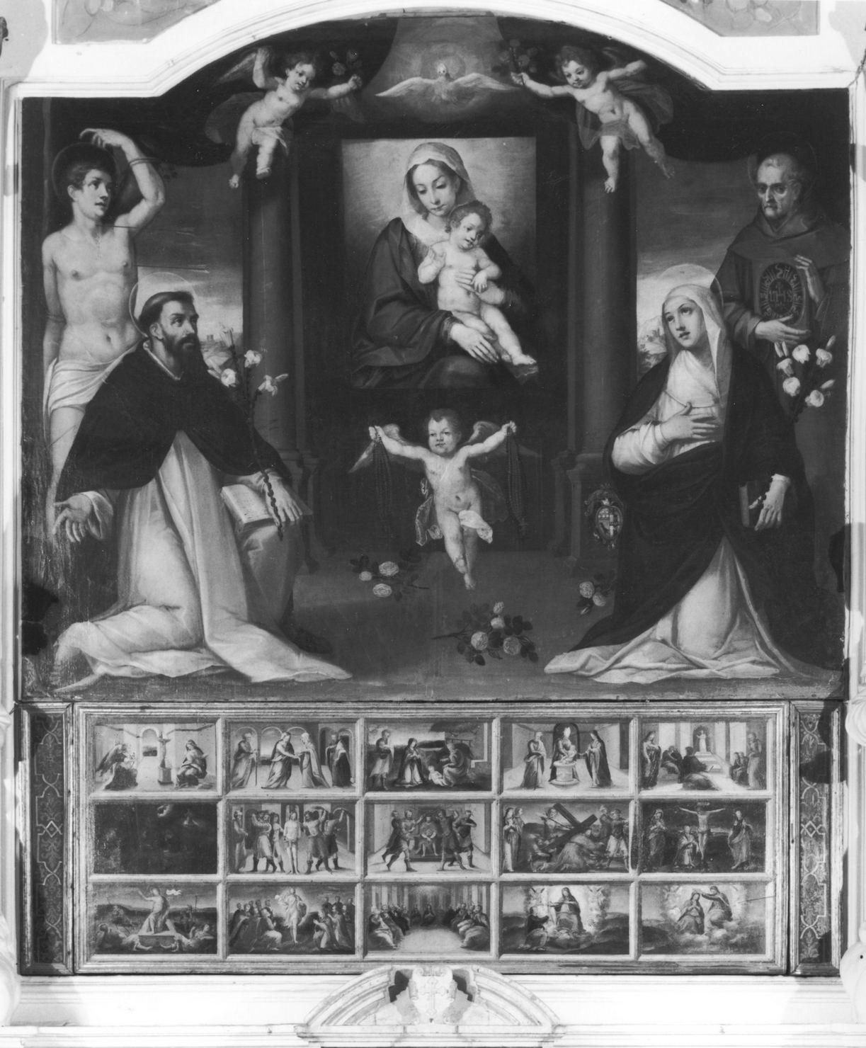 Madonna del Rosario (dipinto, elemento d'insieme) di Bartalini Francesco (inizio sec. XVII)