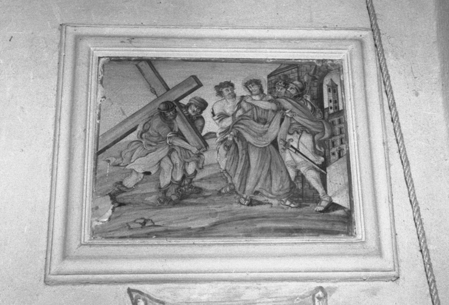 stazione II: Gesù caricato della croce (formella) - manifattura toscana (sec. XVIII)