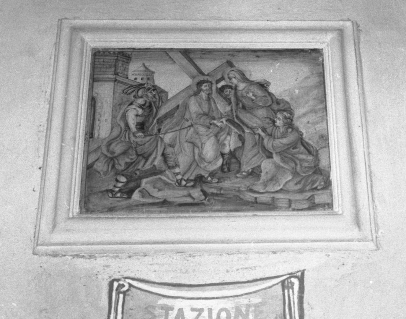 stazione IV: Gesù incontra la Madonna (formella) - manifattura toscana (sec. XVIII)