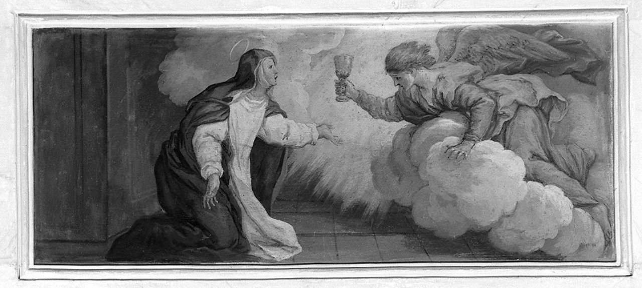 Sant'Agnese da Montepulciano riceve il calice eucaristico da un angelo (dipinto, elemento d'insieme) di Nasini Giuseppe Nicola (sec. XVIII)