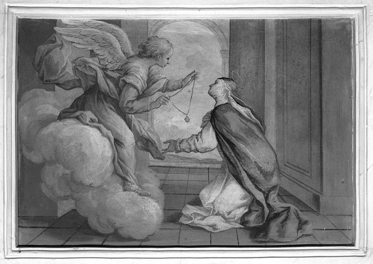 angelo riporta a Sant'Agnese da Montepulciano la catenina di Gesù Bambino (dipinto, elemento d'insieme) di Nasini Giuseppe Nicola (sec. XVIII)