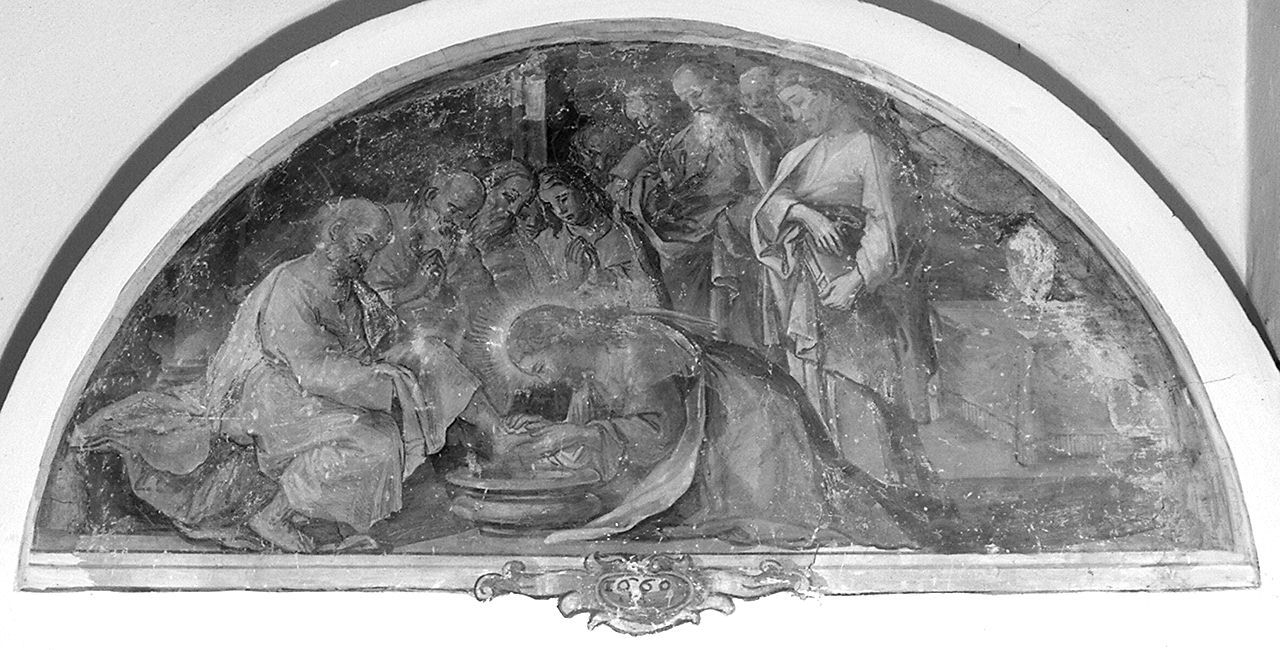 Cristo lava i piedi degli apostoli (dipinto, elemento d'insieme) di Nasini Francesco (sec. XVII)