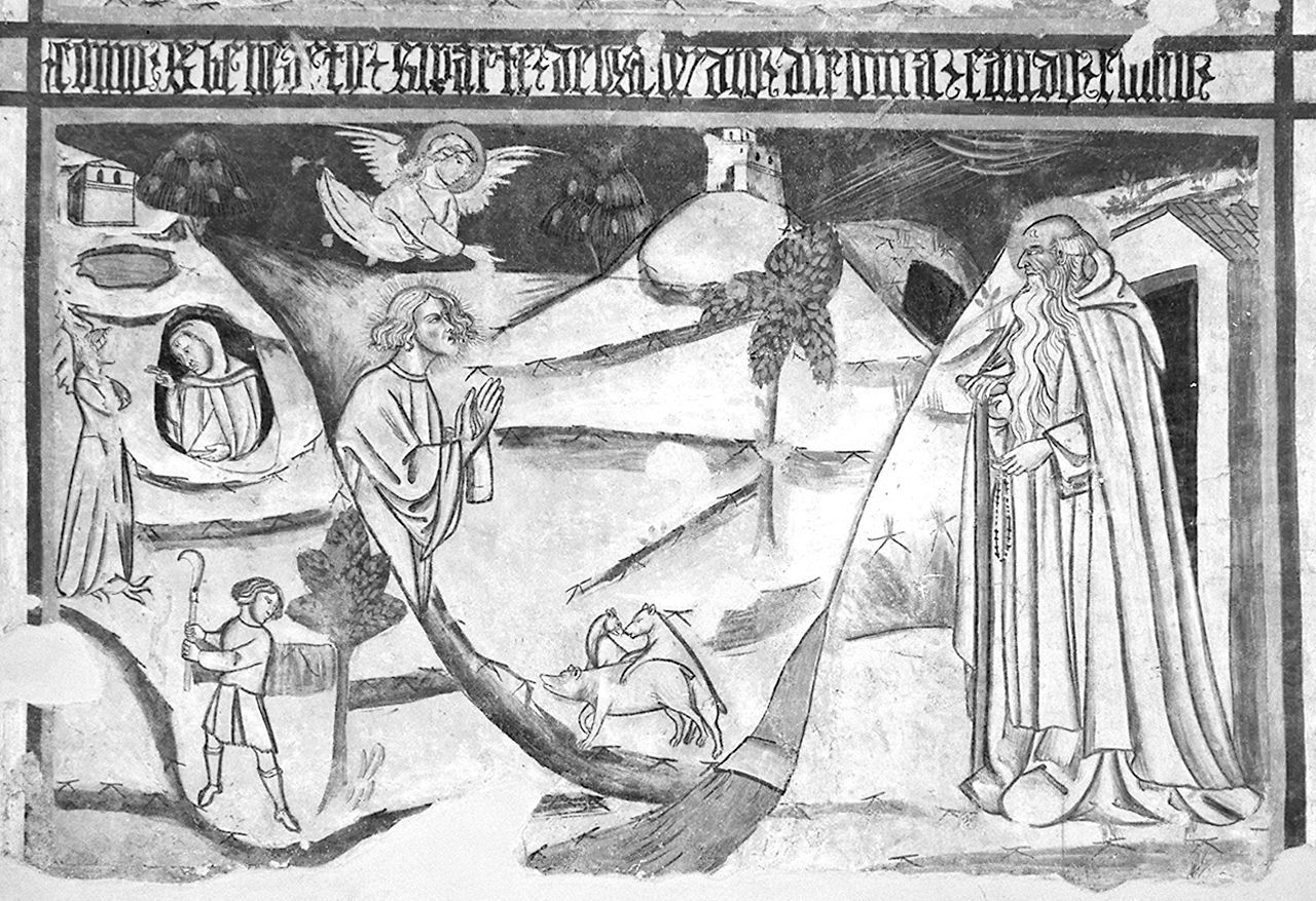 storie della vita di San Benedetto (dipinto, elemento d'insieme) - ambito senese (inizio sec. XV)