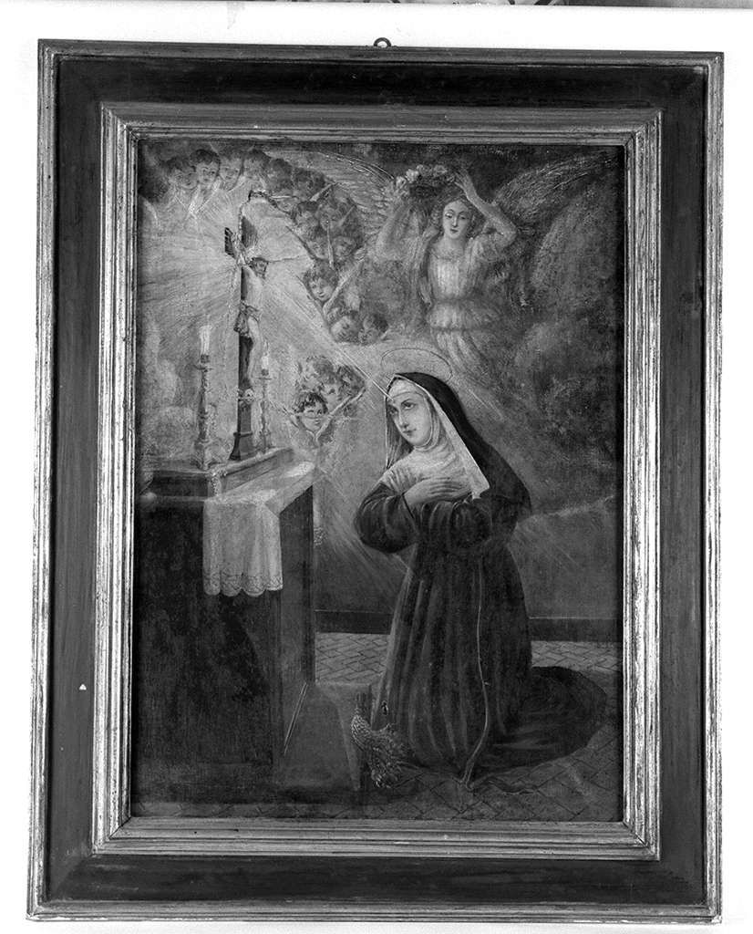 Santa Rita da Cascia riceve sulla fronte una spina della corona di Cristo (dipinto) - ambito italiano (sec. XVIII)