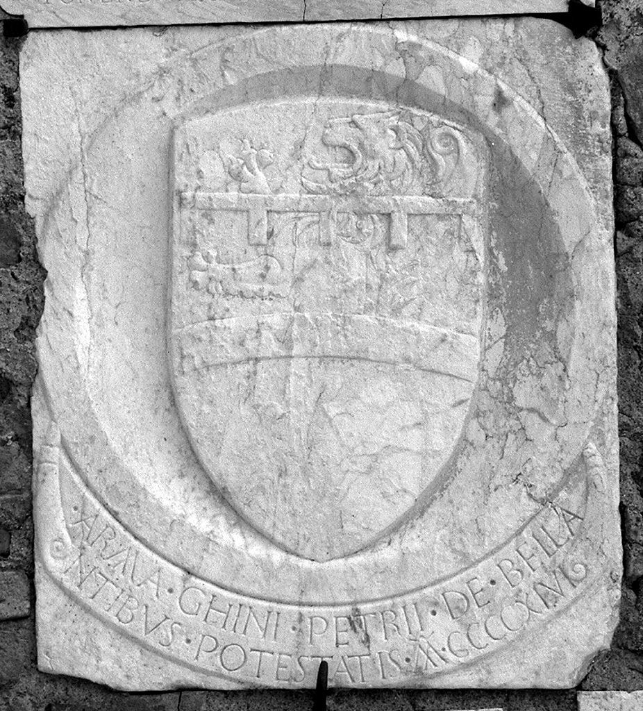 stemma gentilizio della famiglia Bellanti (lapide) - bottega toscana (sec. XV)