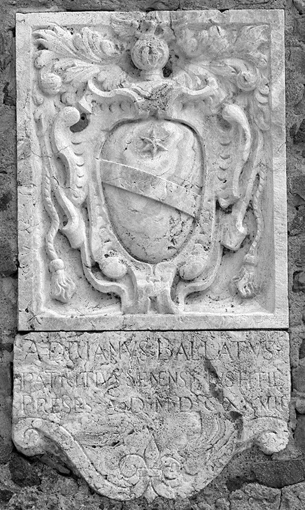 stemma gentilizio della famiglia Ballati (lapide) - bottega toscana (prima metà sec. XVII)