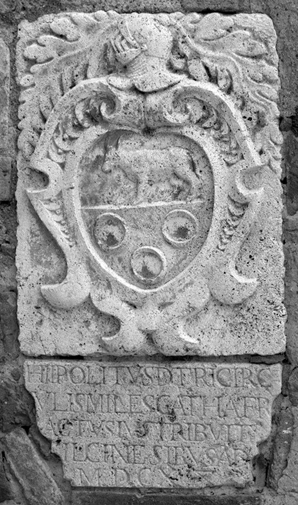 stemma gentilizio della famiglia Tricerchi (lapide, elemento d'insieme) - bottega toscana (sec. XVII)