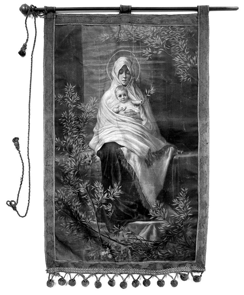 Madonna con Bambino (stendardo processionale) - ambito senese (secc. XIX/ XX)