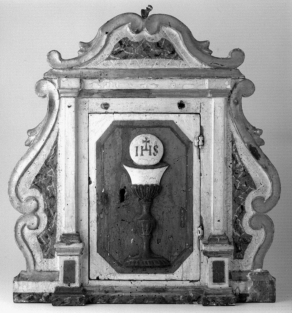 calice eucaristico (tabernacolo - a frontale architettonico) - bottega toscana (seconda metà sec. XVIII)