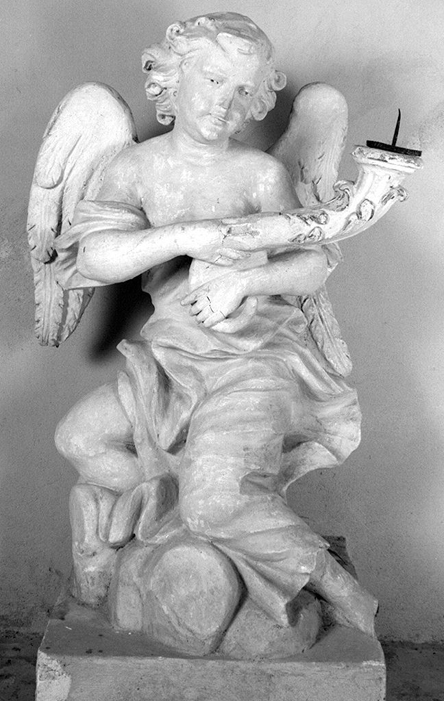 angelo reggicandelabro (candelabro - a statua, elemento d'insieme) - ambito senese (primo quarto sec. XVIII)