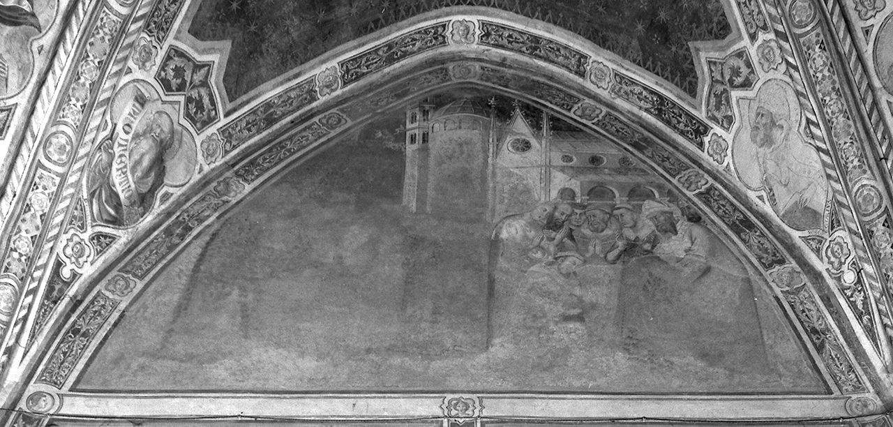 Sant'Ambrogio battezza Sant'Agostino (dipinto, elemento d'insieme) di Bartolo di Fredi (sec. XIV)