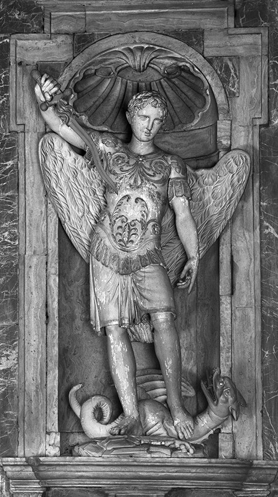 San Michele Arcangelo combatte il drago (statua, elemento d'insieme) di Manetti Antonio (sec. XIX)