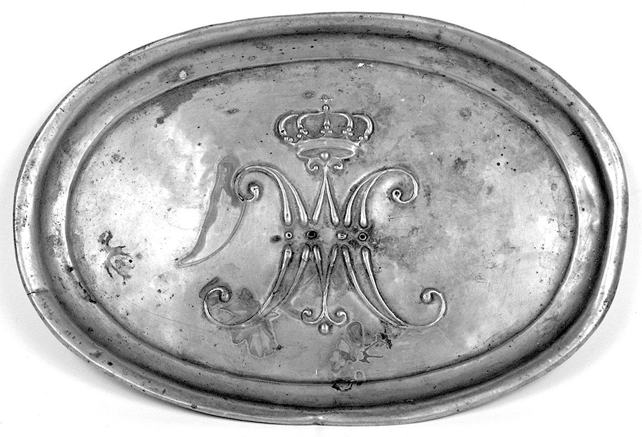 monogramma mariano (vassoio) - bottega toscana (sec. XIX)