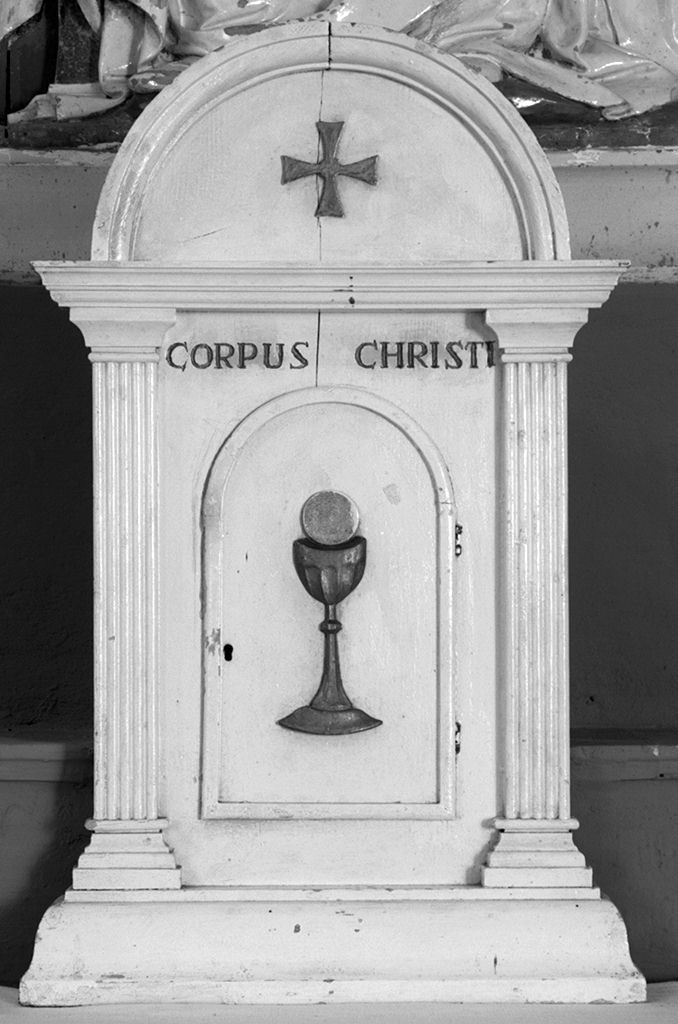 calice eucaristico (tabernacolo - a frontale architettonico, elemento d'insieme) - bottega toscana (prima metà sec. XX)