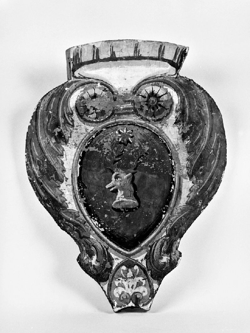 stemma gentilizio della famiglia Lotti (dipinto, elemento d'insieme) - ambito senese (sec. XX)