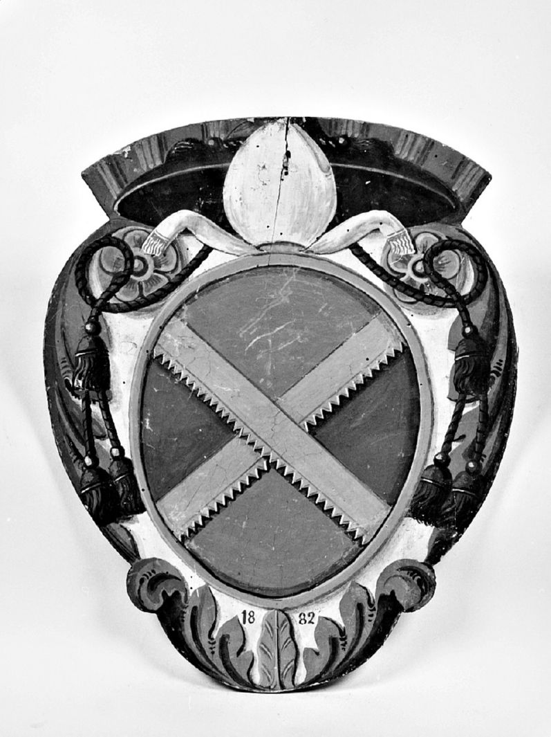 stemma gentilizio della famiglia Gestri (dipinto, elemento d'insieme) - ambito senese (sec. XIX)