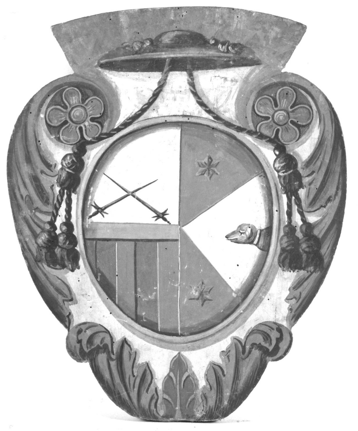 stemma gentilizio della famiglia Borgianni (dipinto, elemento d'insieme) - ambito senese (secc. XIX/ XX)