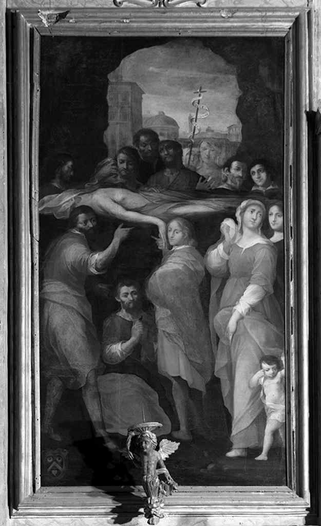 traslazione del corpo di San Giovanni Battista (dipinto) di Giustammiani Giovanni Battista detto Francesino (sec. XVII)