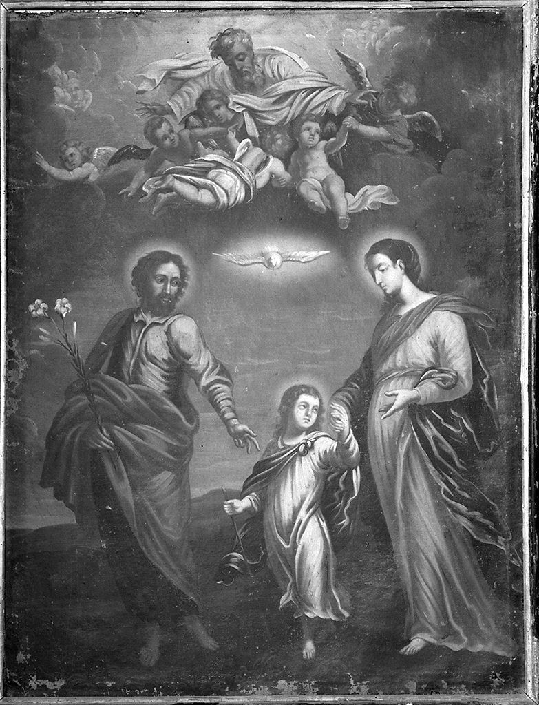Sacra Famiglia con Dio Padre e Colomba dello Spirito Santo (dipinto) - ambito toscano (prima metà sec. XVIII)