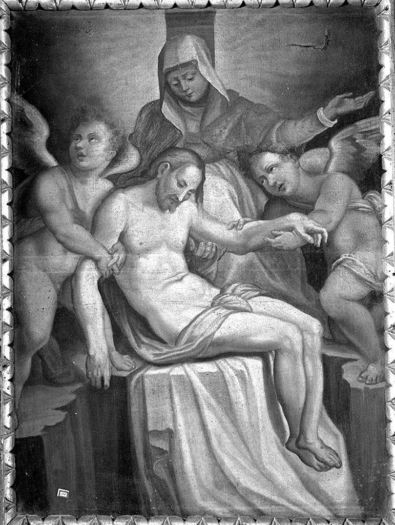Cristo in pietà sorretto da angeli (dipinto) - ambito toscano (prima metà sec. XVII)