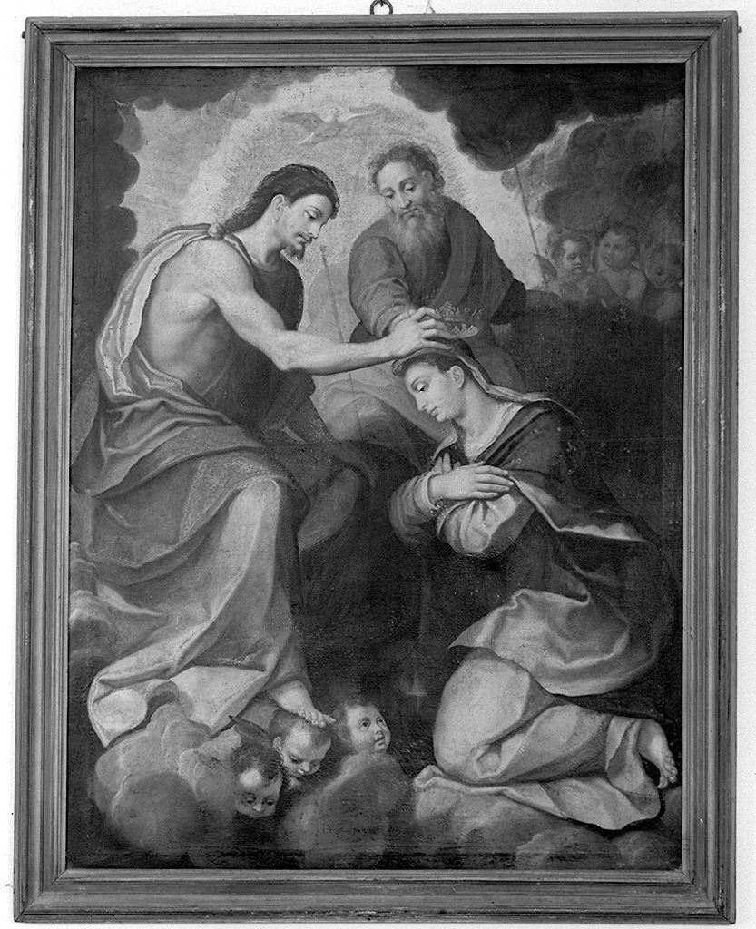 incoronazione di Maria Vergine (dipinto) - ambito aretino (secc. XVI/ XVII)