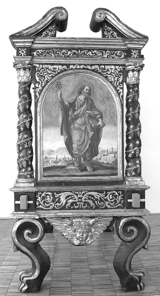 Madonna Assunta (testiera di cataletto, elemento d'insieme) - ambito senese, bottega senese (prima metà sec. XVII)