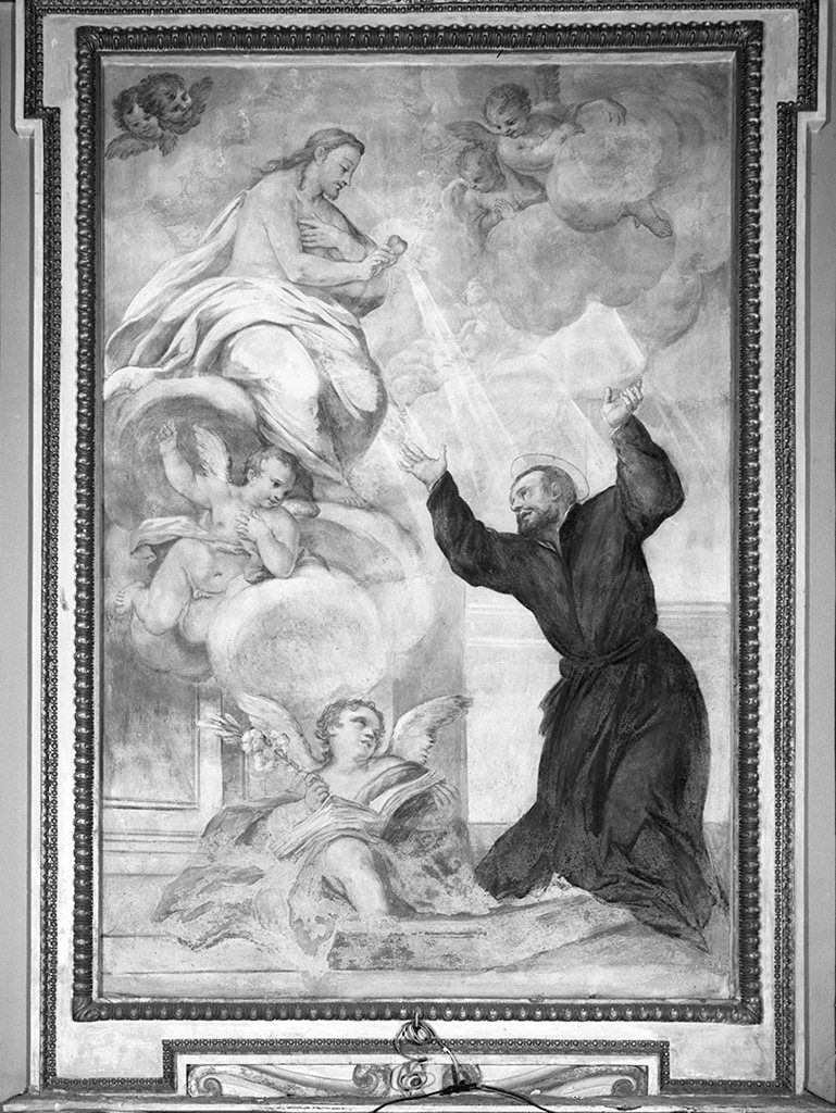 San Gaetano da Thiene ha la visione di Cristo (dipinto, elemento d'insieme) di Nasini Giuseppe Nicola, Nasini Apollonio (sec. XVIII)