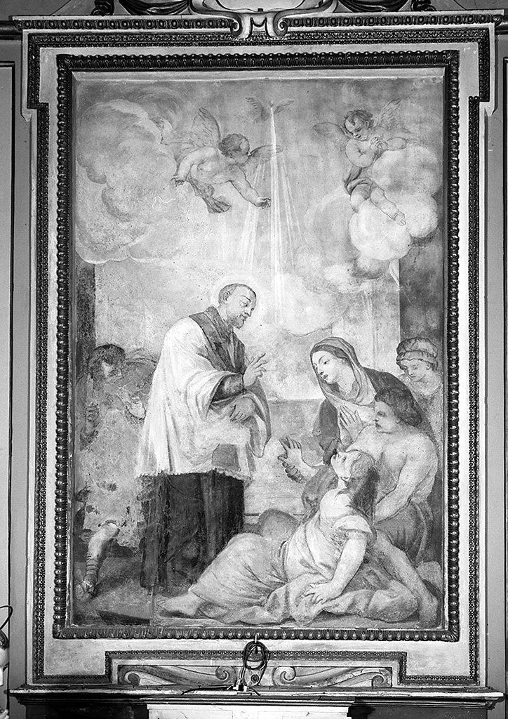 San Gaetano da Thiene libera un'ossessa (dipinto, elemento d'insieme) di Nasini Giuseppe Nicola, Nasini Apollonio (sec. XVIII)