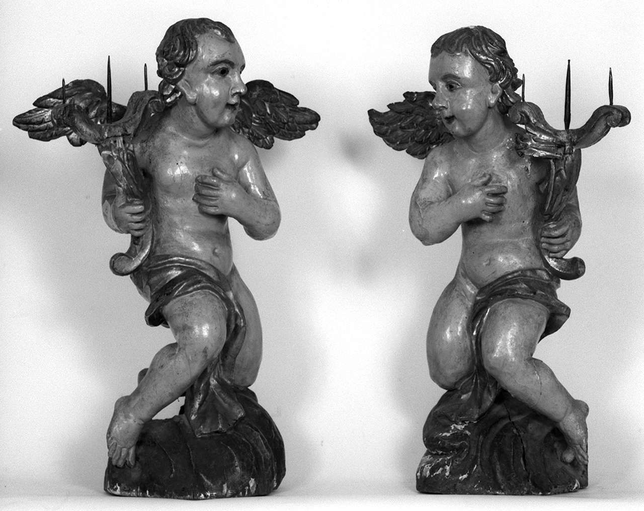angelo (candelabro - a statua, serie) - bottega toscana (sec. XVII)