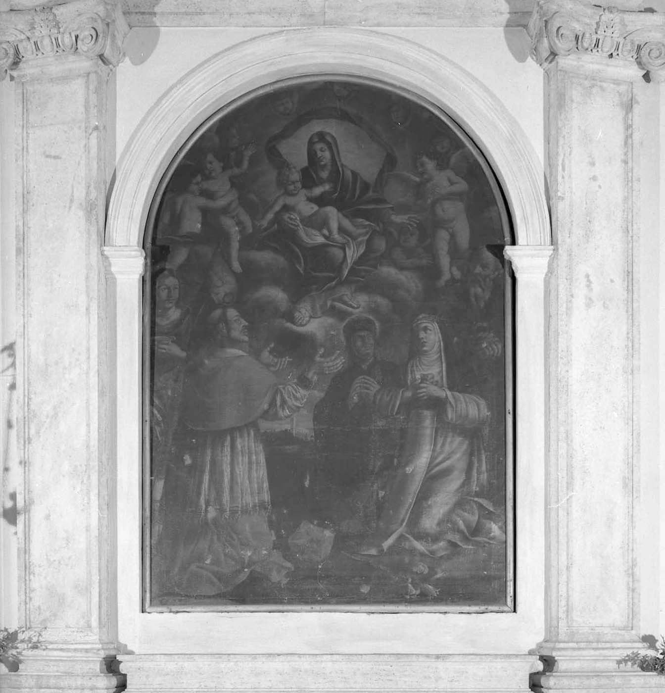 Madonna con Bambino e Santi (dipinto) di Cennini Carlo (sec. XVII)