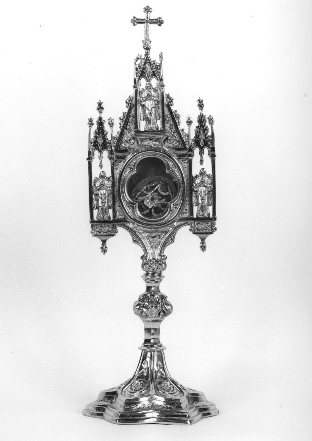 angeli in preghiera (reliquiario architettonico) - bottega italiana (seconda metà sec. XIX)