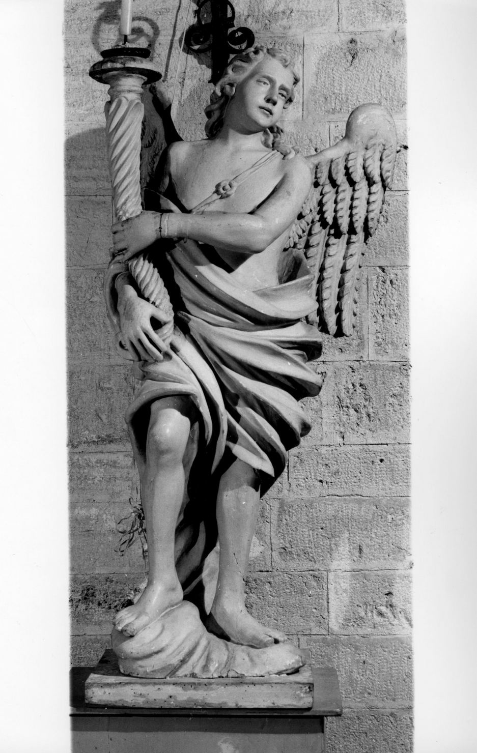 angelo (candelabro - a statua, serie) - ambito senese (sec. XVII)