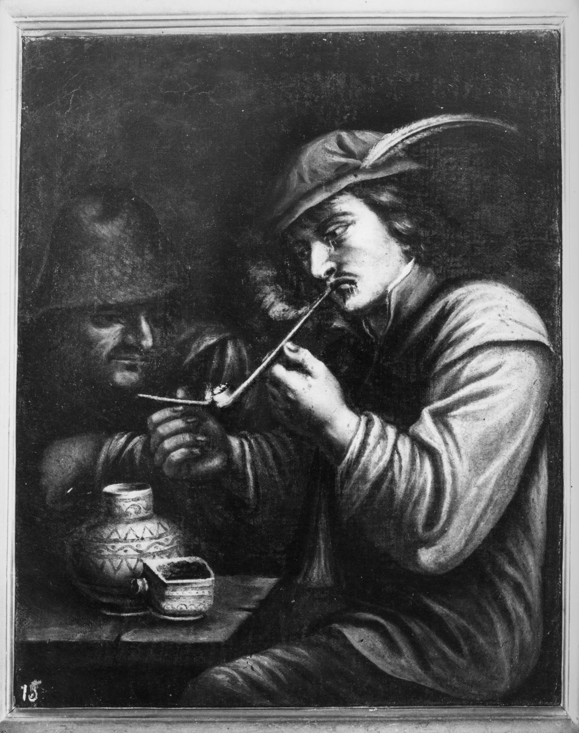 fumatori di pipa (dipinto, elemento d'insieme) - ambito italiano (sec. XVII)